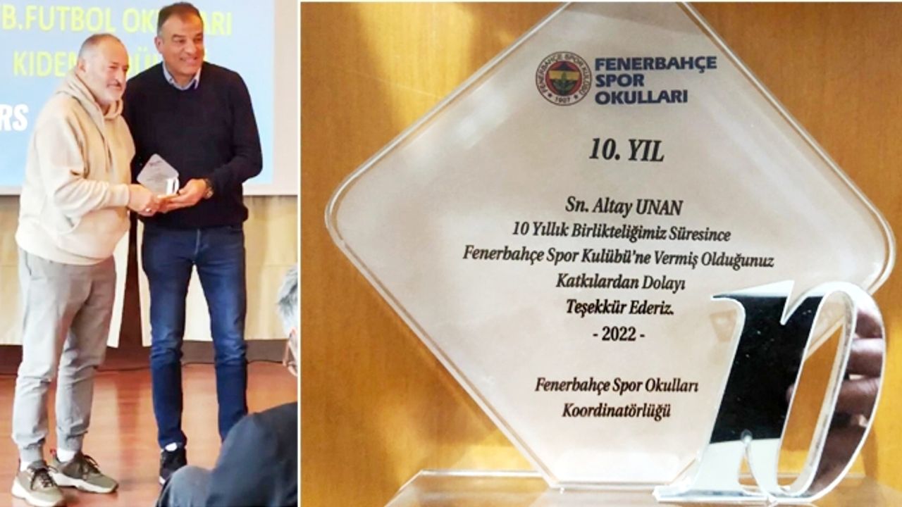 Fenerbahçe'den Altay Unan’a anlamlı ödül