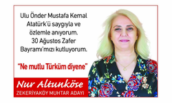 Nur Altunköse’den 30 Ağustos tebrik mesajı