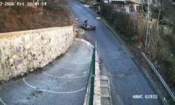 Sarıyer’in bozuk yollarında motosiklet kazası: 1 yaralı