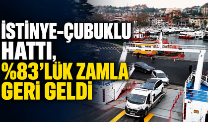 İstinye-Çubuklu hattı, %83’lük zamla geri geldi!
