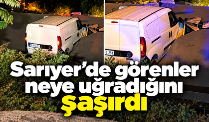 Sarıyer’de görenleri şaşırtan kaza!