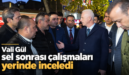 Vali Gül sel sonrası çalışmaları yerinde inceledi
