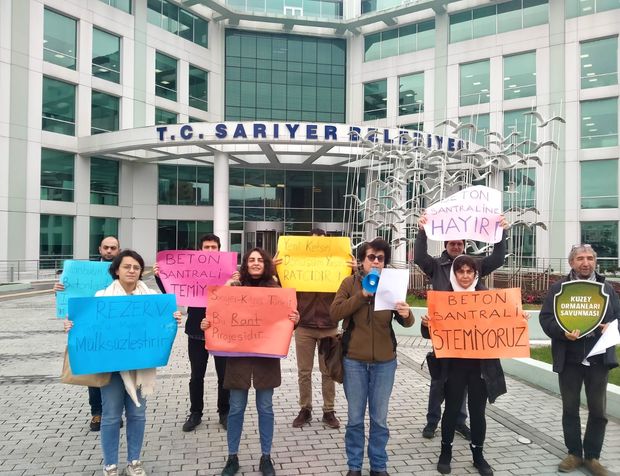 Sarıyer Belediyesi önünde “beton santrali” eylemi