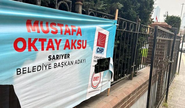 Sarıyer’de CHP afişlerine çirkin saldırı!