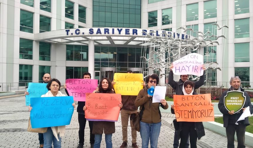 Sarıyer Belediyesi önünde “beton santrali” eylemi