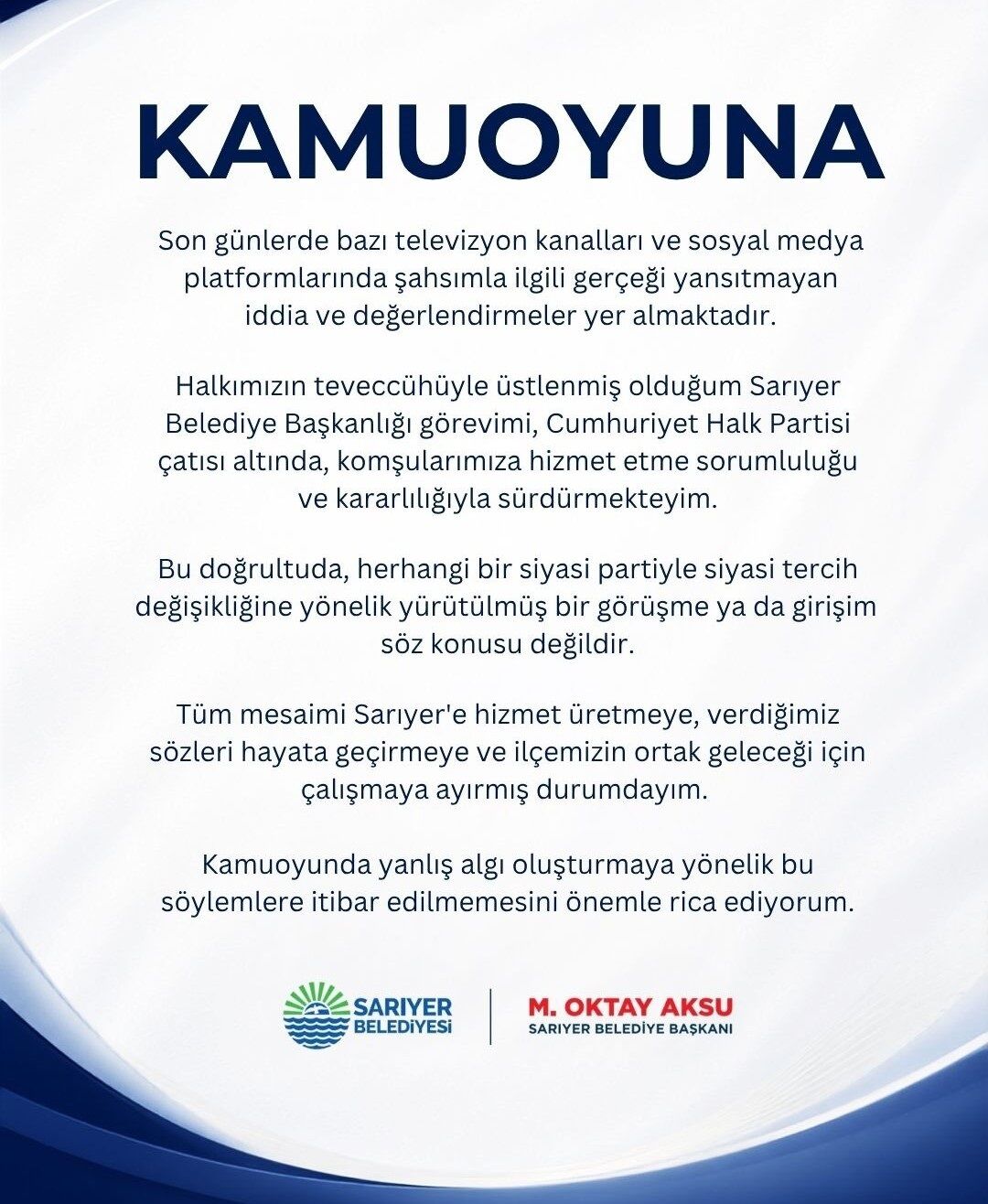 Oktay Aksu Açıklama