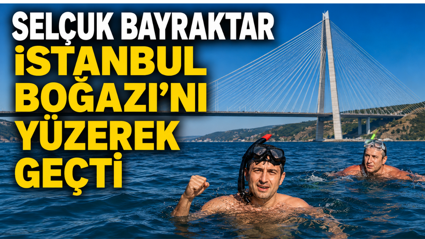 Selçuk Bayraktar İstanbul Boğazı’nı yüzerek geçti